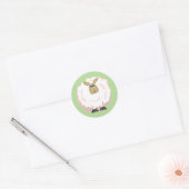 Sticker Rond Mouton blanc souple (Enveloppe)