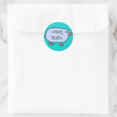 Sticker Rond Mouton Bleu, () (Sac)