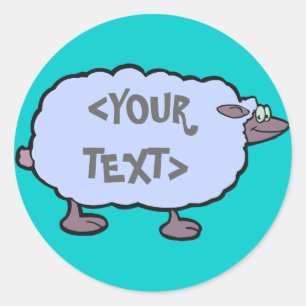 Sticker Rond Mouton Bleu, ()