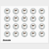 Sticker Rond Mouton cool (Feuille)