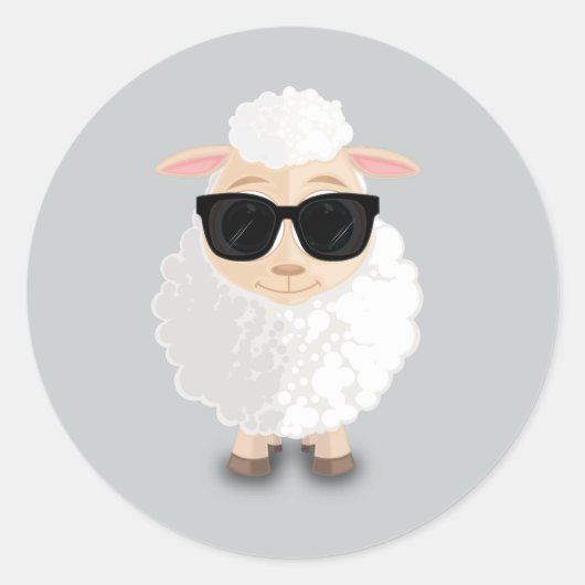 Sticker Rond Mouton cool (Devant)