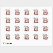 Sticker Rond Mouton de dessin adorable : Cosy, Kawaii Vibes (Feuille)