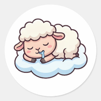 Sticker Rond Mouton de Nuage