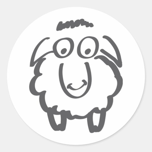 Sticker Rond mouton merino (Devant)