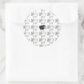 Sticker Rond Mouton noir (Sac)