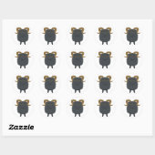 Sticker Rond Mouton noir (Feuille)
