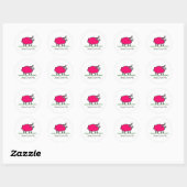 Sticker Rond Mouton rose (Feuille)