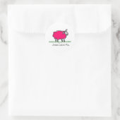 Sticker Rond Mouton rose (Sac)