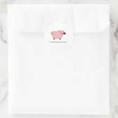 Sticker Rond Mouton rose (Sac)