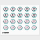 Sticker Rond Mouton Rose, <YOUR TEXT> (Feuille)