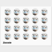 Sticker Rond Mouton Visage Tricot Affaires Merci (Feuille)