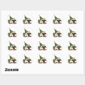Sticker Rond moutons adorables de Noël (Feuille)