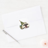 Sticker Rond moutons adorables de Noël (Enveloppe)