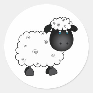 Sticker Rond Moutons de bébé pour la brebis