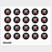 Sticker Rond Moutons de boxe avec gants de boxe Kickboxing Drôl (Feuille)