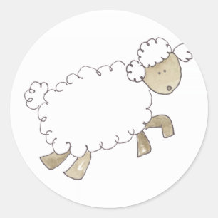 Sticker Rond Moutons vintages par Serena Bowman drôles d'animau