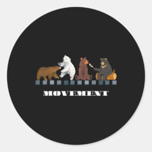 Sticker Rond Mouvement 4b Four Bear Feminist Women Empower Grap