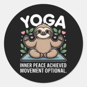 Sticker Rond Mouvement de la paix intérieure atteinte Yoga facu