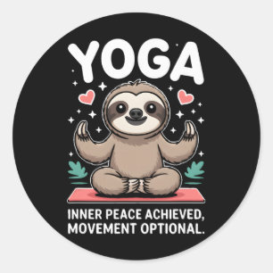 Sticker Rond Mouvement de la paix intérieure atteinte Yoga facu