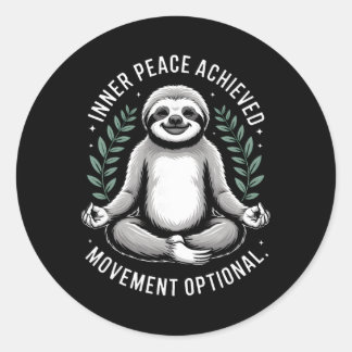 Sticker Rond Mouvement de paix intérieure atteint Yoga facultat