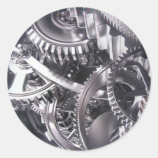 Sticker Rond Mouvement industriel. (Devant)