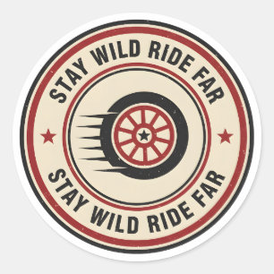 Sticker Rond Mouvement routier de motard vintage