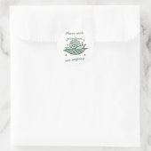 Sticker Rond Move with Intention – Snail Quote Art (Sac)