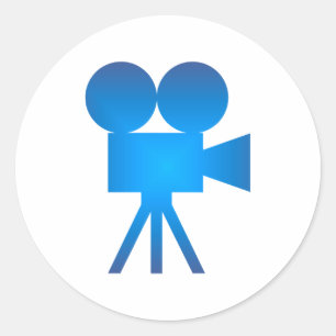 Sticker Rond Movie camera