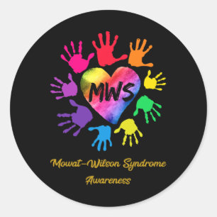 Sticker Rond Mowat Wilson Syndrome Sensibilisation Mains Cadeau