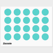 Sticker Rond Moyen Turquoise Classique Une Couleur (Feuille)