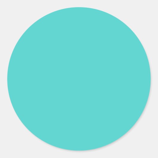 Sticker Rond Moyen Turquoise Classique Une Couleur (Devant)