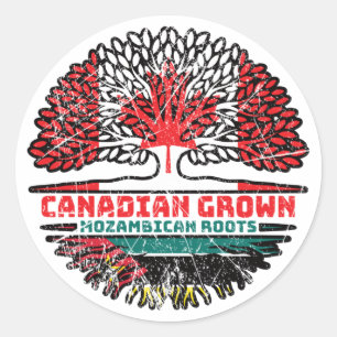 Sticker Rond Mozambique Mozambicaine Racines d'arbres du Canada