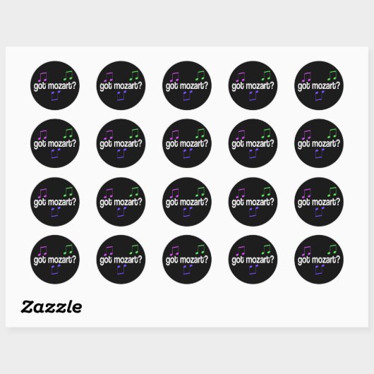 Sticker Rond Mozart s'amuse (Feuille)