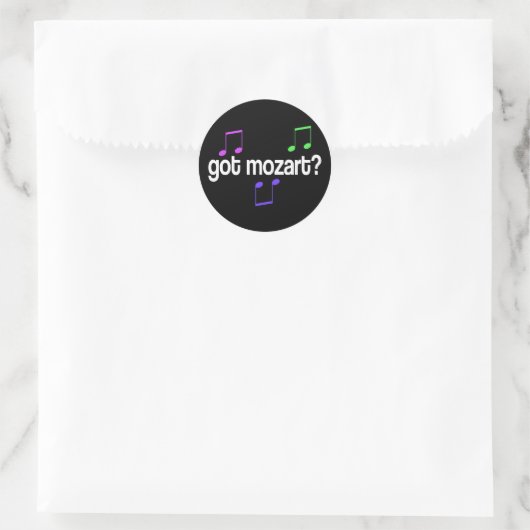 Sticker Rond Mozart s'amuse (Sac)