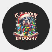 Sticker Rond Mpy Chien Humour Noël Amoureux de les chiens Est C (Devant)