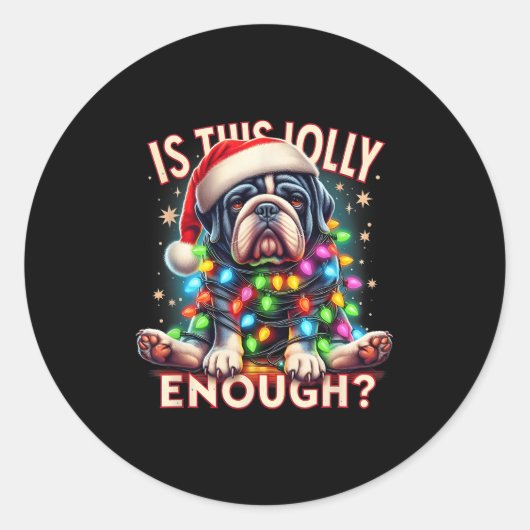 Sticker Rond Mpy Chien Humour Noël Amoureux de les chiens Est C (Devant)