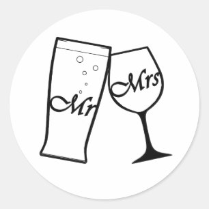 Sticker Rond Mr and Mrs