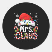 Sticker Rond Mr And Mrs Claus Couples Matching Christmas  (Devant)