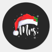 Sticker Rond Mr And Mrs Claus Couples Matching Christmas Pajama (Devant)