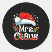 Sticker Rond Mr And Mrs Claus Couples Matching Christmas Pajama (Devant)