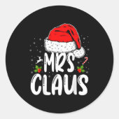 Sticker Rond Mr And Mrs Claus Couples Matching Christmas Santa  (Devant)