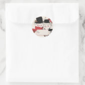 Sticker Rond Mr. & Mrs. Snowman Personalized To and From (Sac)