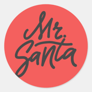 Sticker Rond MR. SANTA Cadeau moderne pour hommes de Noël