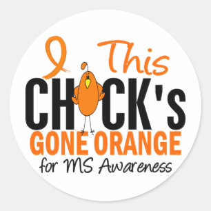 Sticker Rond MS Chick Gone Orange