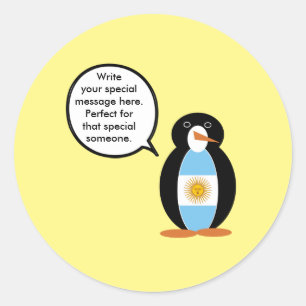 Sticker Rond Ms Penguin Drapeau Argentin Parle
