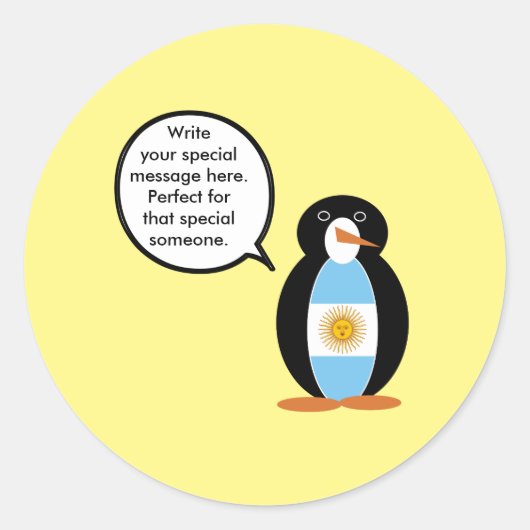 Sticker Rond Ms Penguin Drapeau Argentin Parle (Devant)