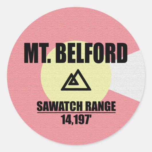 Sticker Rond Mt. Belford (Devant)