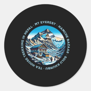 Sticker Rond Mt Everest Namche Bazaar Maison de Thé Trekking Né