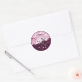 Sticker Rond Mt. Fuji (rose) (Enveloppe)