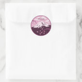 Sticker Rond Mt. Fuji (rose) (Sac)